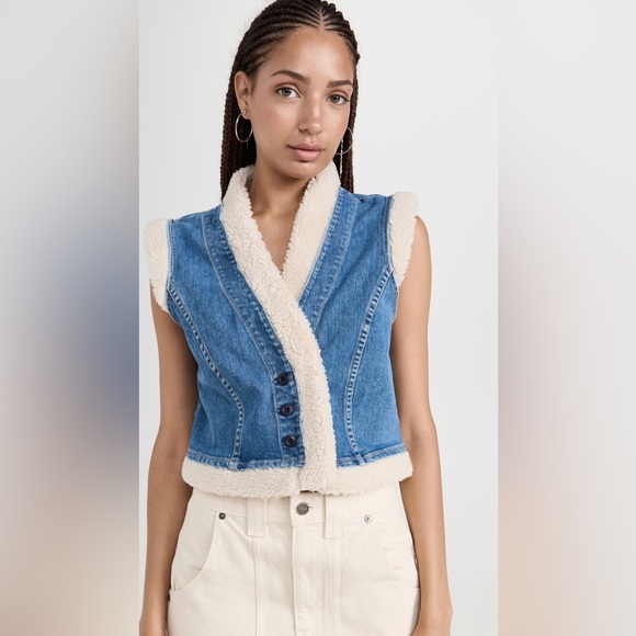 NWT LE JEAN Gracie Sherpa Vest - Picture 5 of 14